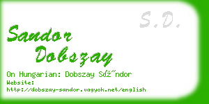 sandor dobszay business card